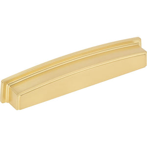 Jeffrey Alexander 141-160BG 160 mm Center Brushed Gold Square-to-Center Square Renzo Cabinet Cup Pull