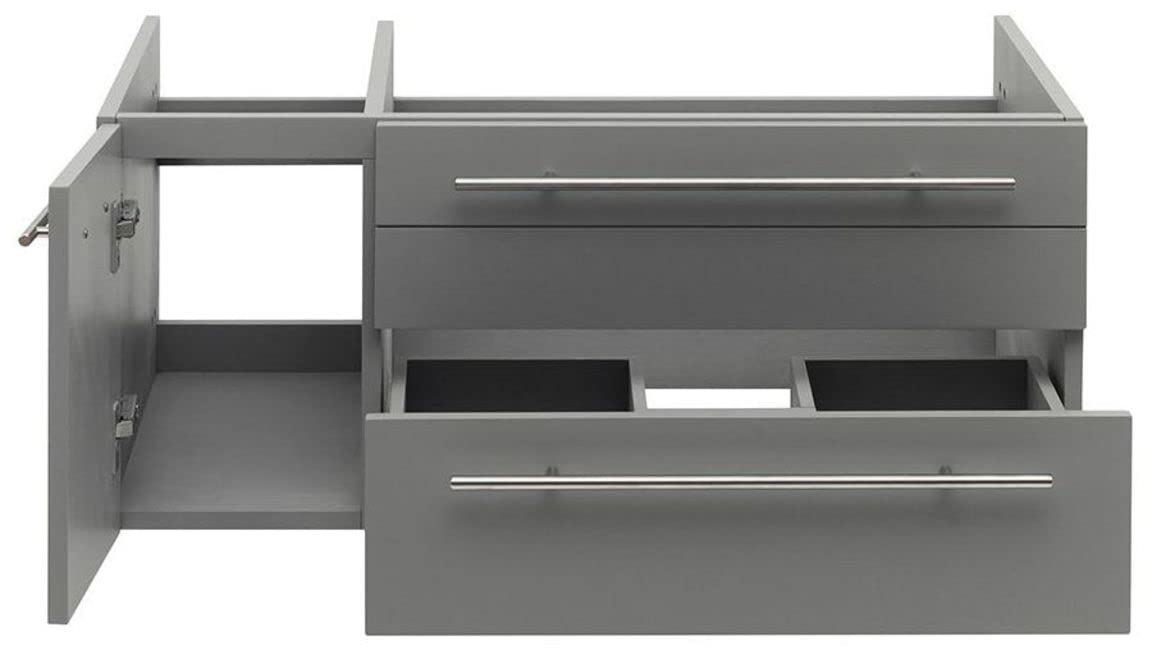 Fresca FCB6136GR-UNS-R Fresca Lucera 36" Gray Wall Hung Undermount Sink Modern Bathroom Cabinet - Right Version