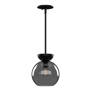 Kuzco PD59708-BK/SM ARCADIA 8" PENDANT MATTE BLACK SMOKED GLASS E26 60W