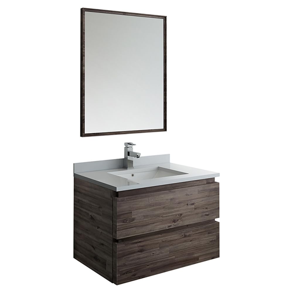 Fresca FVN3130ACA Fresca Formosa 30" Wall Hung Modern Bathroom Vanity w/ Mirror