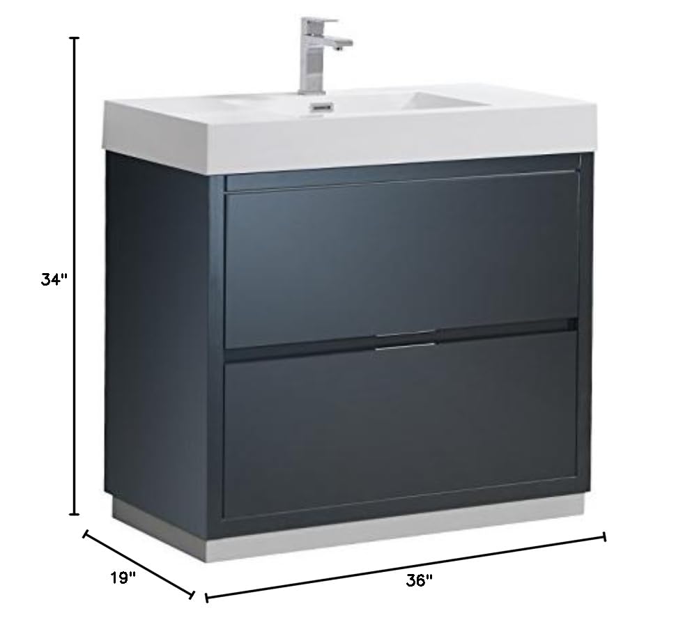 Fresca FCB8436GG-I Fresca Valencia 36" Dark Slate Gray Free Standing Modern Bathroom Vanity