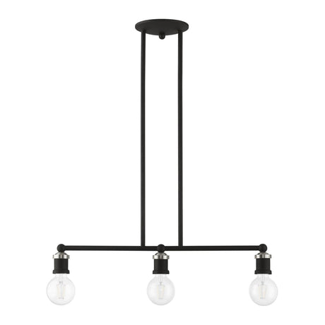 Livex Lighting 47163-04 Lansdale Island Light Black with Brushed Nickel Accents