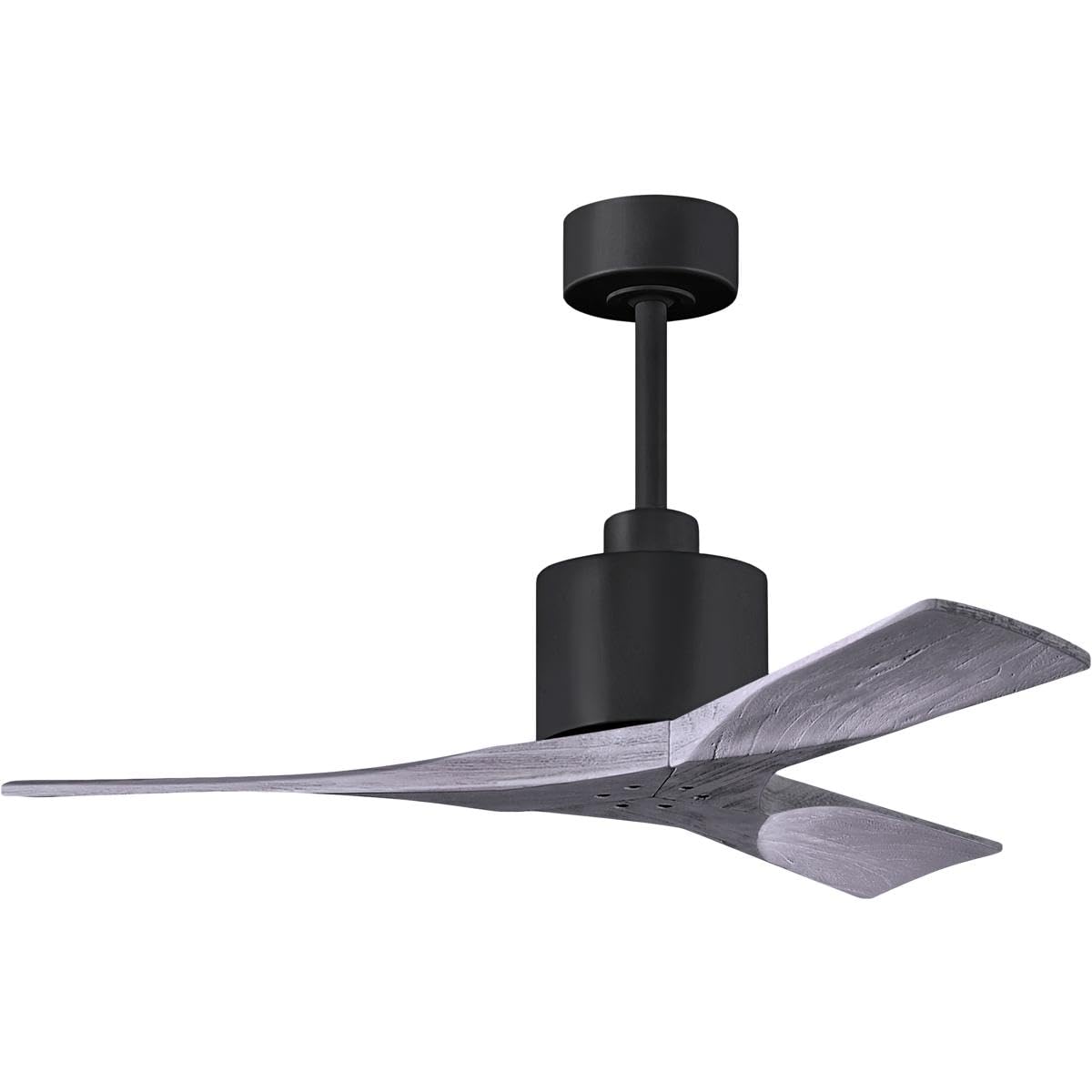 Matthews Fan NK-BK-BW-42 Nan 6-speed ceiling fan in Matte Black finish with 42” solid barn wood tone wood blades