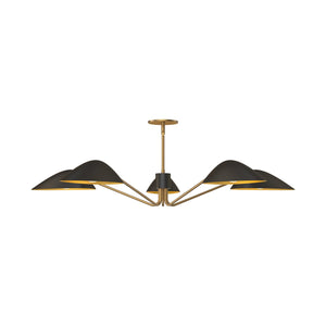 Alora PD550545MBAG OSCAR 46" PD MATTE BLACK AGED GOLD ROD 46 5X60W E26