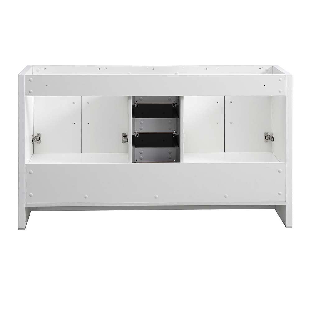 Fresca FCB9460WH-D Fresca Imperia 60" Glossy White Free Standing Double Sink Modern Bathroom Cabinet
