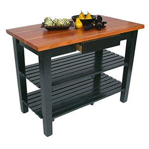 John Boos RN-C3624-D-2S Le Classique Work Table, Varnique, with Drawer and 2 Shelves, 36