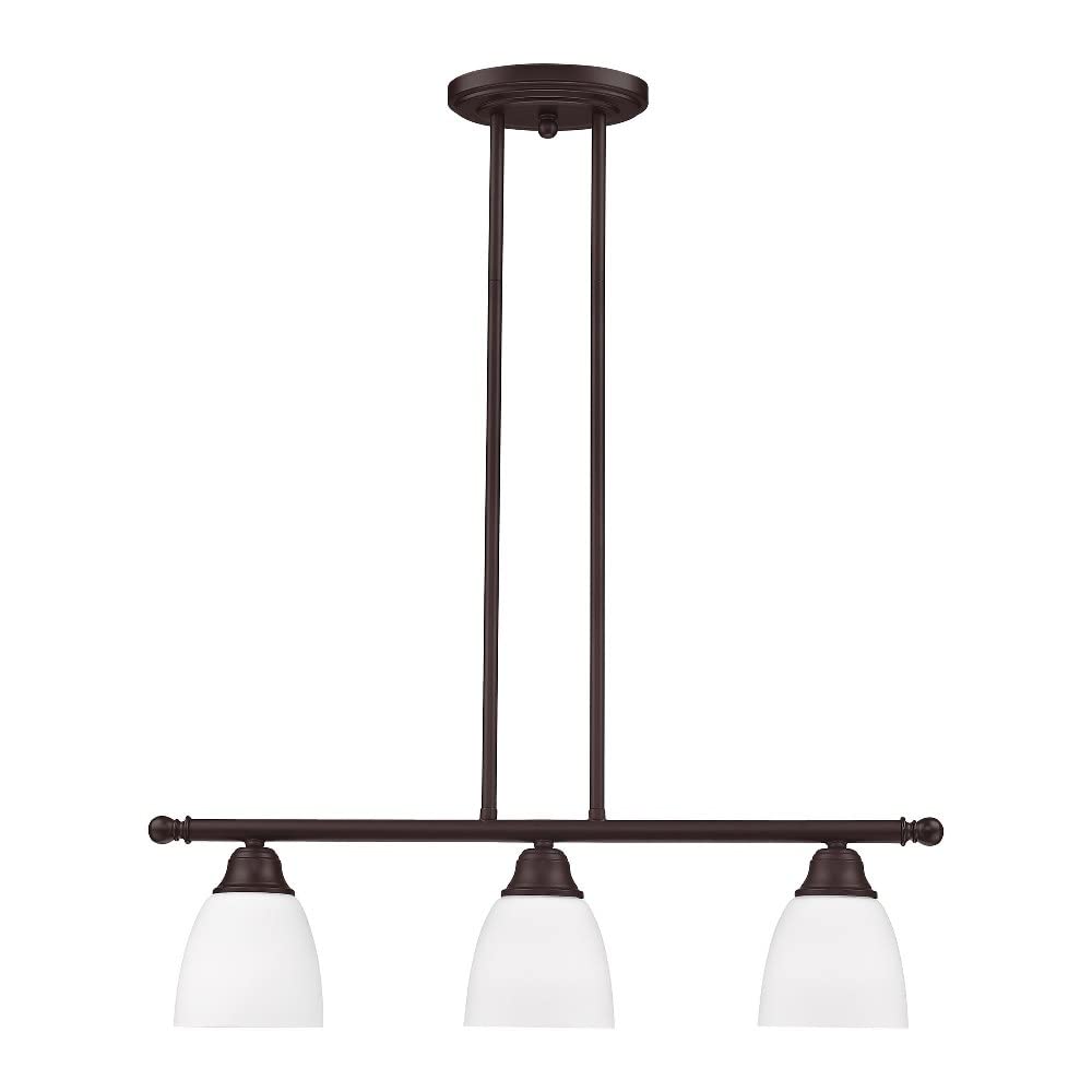 Livex 53854-07 Transitional Three Light Linear Chandelier from Somerville Collection in Bronze/Dark Finish (14.25x26.00x5.00)