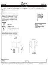 Gerber D560958BNT Brushed Nickel Parma Volume Control or Diverter Valve Trim Kit