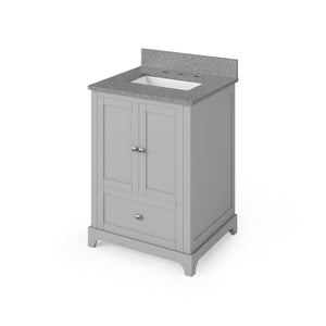 Jeffrey Alexander VKITADD24GRSGR 24" Grey Addington Vanity, Steel Grey Cultured Marble Vanity Top, undermount rectangle bowl