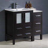 Fresca FCB62-2412ES-I Fresca Torino 36" Espresso Modern Bathroom Cabinets w/ Integrated Sink