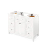Jeffrey Alexander VKITCHA48WHBOR 48" White Chatham Vanity, Boulder Cultured Marble Vanity Top, undermount rectangle bowl