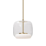 Kuzco PD70610-CL/BG ENKEL 10" PD Clear/Brushed Gold 120V TRIAC/ELV LED 3000K 90CRI 29W