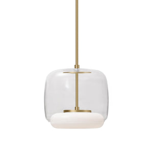 Kuzco PD70610-CL/BG ENKEL 10" PD Clear/Brushed Gold 120V TRIAC/ELV LED 3000K 90CRI 29W