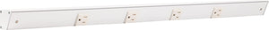 Task Lighting APT30-4W-P-WT 30" APT Series Slim Angle Power Strip, White Finish, White Receptacles