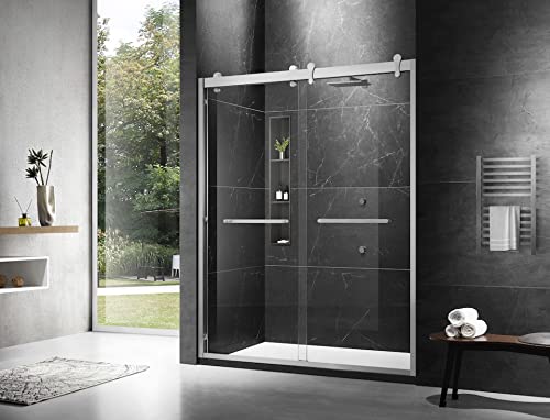 Essence 68''-72''W * 76''H Framed Shower Door in Brushed Nickel