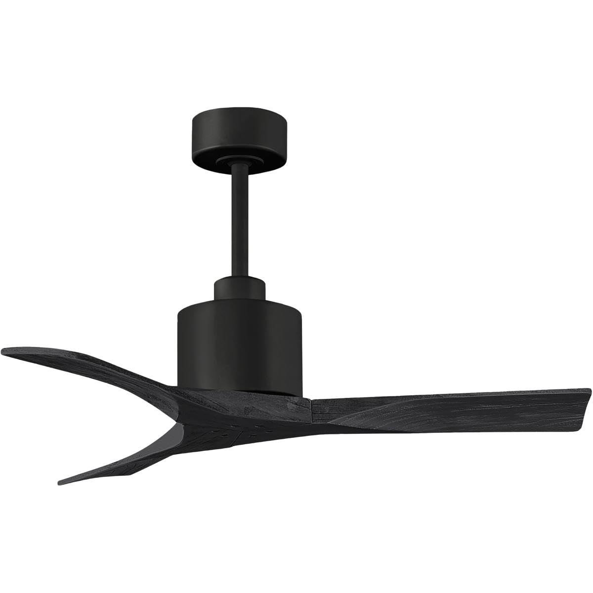 Matthews Fan NK-BK-BK-42 Nan 6-speed ceiling fan in Matte Black finish with 42” solid matte black wood blades