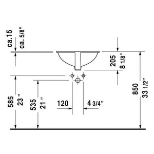 Duravit Dune Drop-In Bathroom Sink 0481460000 White