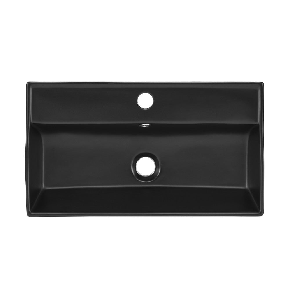 Claire 22" Rectangle Wall-Mount Bathroom Sink in Matte Black