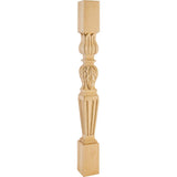 Hardware Resources P29-3.5-ALD 3-1/2" W x 3-1/2" D x 35-1/2" H Alder Fluted Acanthus Post