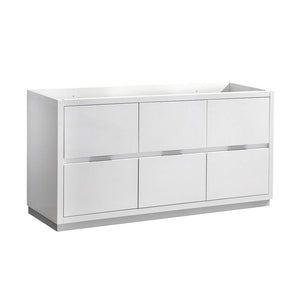 Fresca FCB8460WH Fresca Valencia 60" Glossy White Free Standing Single Sink Modern Bathroom Cabinet
