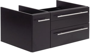 Fresca FCB6136ES-UNS-R Fresca Lucera 36" Espresso Wall Hung Undermount Sink Modern Bathroom Cabinet - Right Version