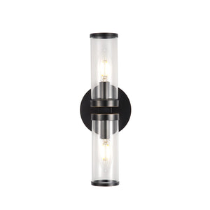 Alora WV309002UBCG REVOLVE WALL VANITY 2 LIGHT URBAN BRONZE CLEAR GLASS
