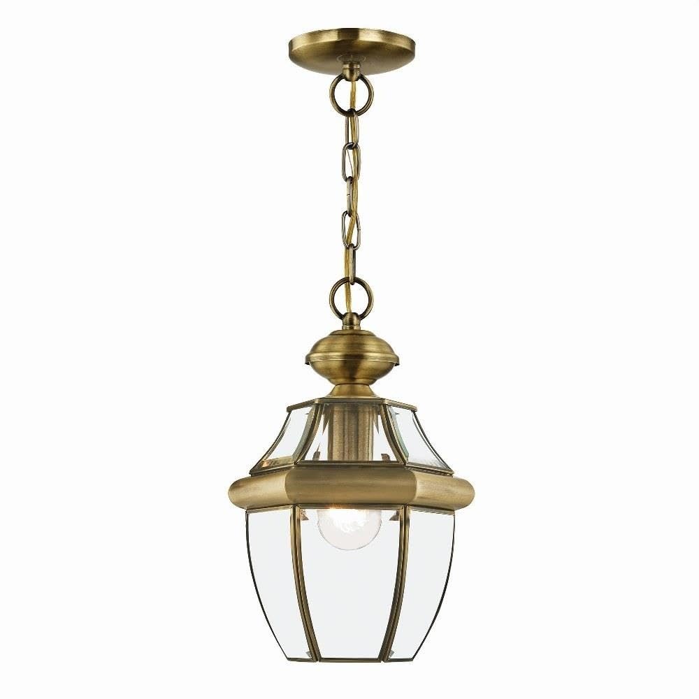 Livex Lighting 2152-01 Monterey 1-Light Outdoor Hanging Lantern, Antique Brass