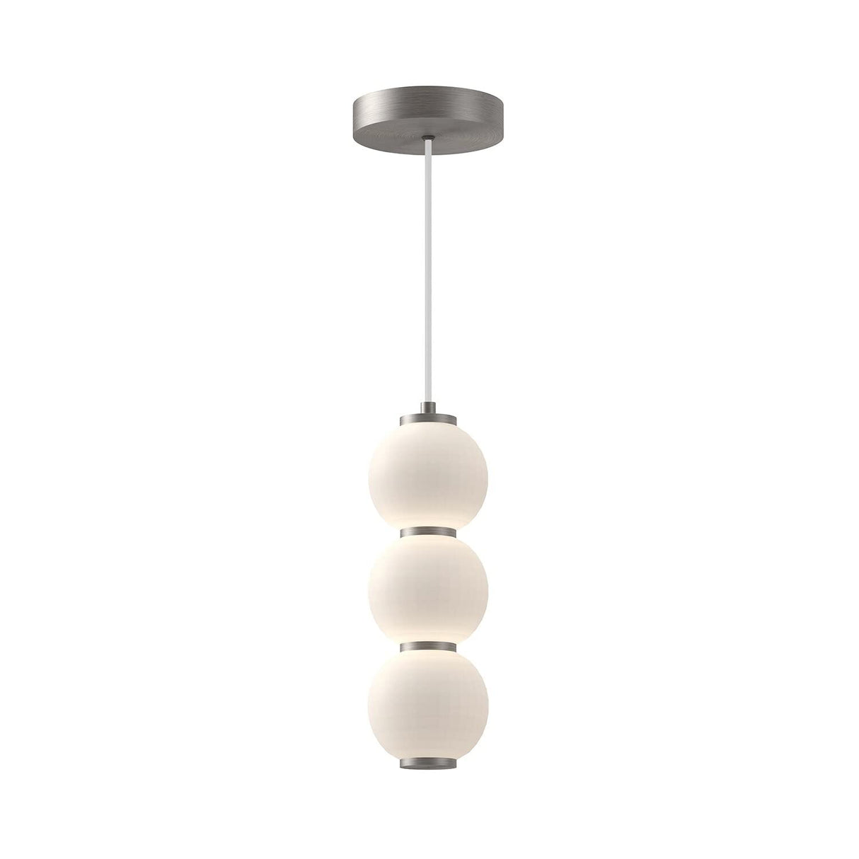 Alora PD530313BNOP BIJOU 7" PD BRUSHED NICKEL OPAL GLASS CORD 72 LED 3000K 90CRI 18W