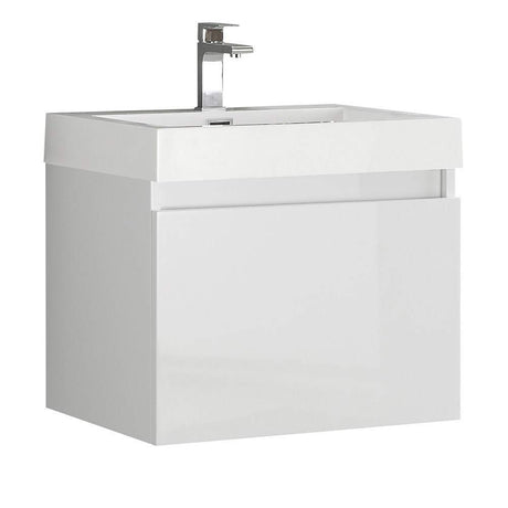 Fresca FCB8006WH-I Fresca Nano 24" White Modern Bathroom Cabinet w/ Integrated Sink
