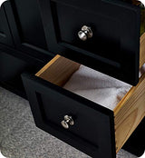 Fresca FCB2360BL-D Fresca Manchester 60" Black Traditional Double Sink Bathroom Cabinet