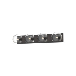 Alora VL548431MBSM WILLOW 31" VL MATTE BLACK SMOKED GLASS 4X60W E12
