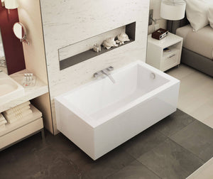 MAAX 410012-000-001-105 ModulR 6032 (Without Armrests) Acrylic Wall Mounted Right-Hand Drain Bathtub in White