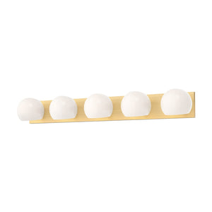 Alora VL548540BGOP WILLOW 40" VL BRUSHED GOLD MATTE OPAL GLASS 5X60W E12