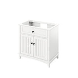 Jeffrey Alexander VKITSAV36WHBGR 36" White Savino Vanity, Black Granite Vanity Top, undermount rectangle bowl