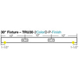 Task Lighting TRU30-2BD-P-BK 30" TR USB Series Angle Power Strip with USB, Black Finish, Black Receptacles