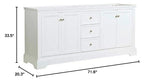 Fresca FCB2472WHM Fresca Windsor 72" Matte White Traditional Double Sink Bathroom Cabinet