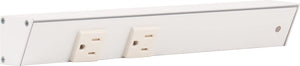 Task Lighting APT12-2W-P-WT-R 12" APT Series Slim Angle Power Strip, Right Entry, White Finish, White Receptacles