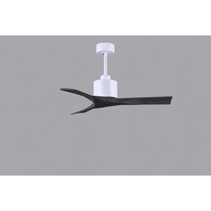 Matthews Fan NK-MWH-BK-42 Nan 6-speed ceiling fan in Matte White finish with 42” solid matte black wood blades