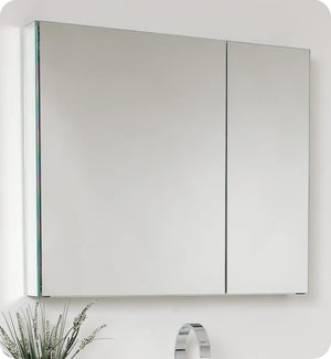Fresca FVN8090BW Fresca Vista 36" Black Modern Bathroom Vanity w/ Medicine Cabinet