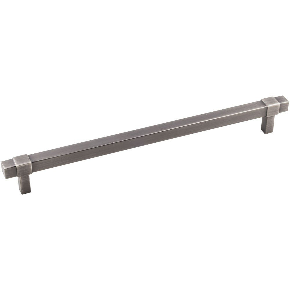 Jeffrey Alexander 293-224BNBDL 224 mm Center-to-Center Brushed Pewter Square Zane Cabinet Pull