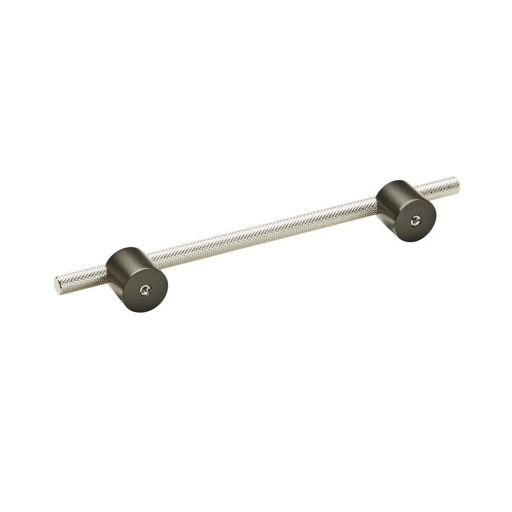 Amerock Cabinet Pull Matte Black/Polished Nickel 6-5/16 inch (160 mm) Center to Center Transcendent 1 Pack Drawer Pull Drawer Handle Cabinet Hardware