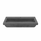 Native Trails NSL3619-P Native Stone Trough Bathroom Sink, 36" x 19", Pearl, Single Faucet Hole