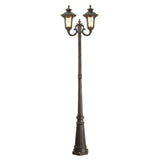 Livex Lighting 7660-58 Outdoor Post with Hand Blown Light Amber Water Glass Shades, Imperial Bronze