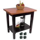 John Boos RN-C4824C-D-S Le Classique Work Table, Varnique, with Casters, Drawer and 1 Shelf, 48" W x 24" D 35" H