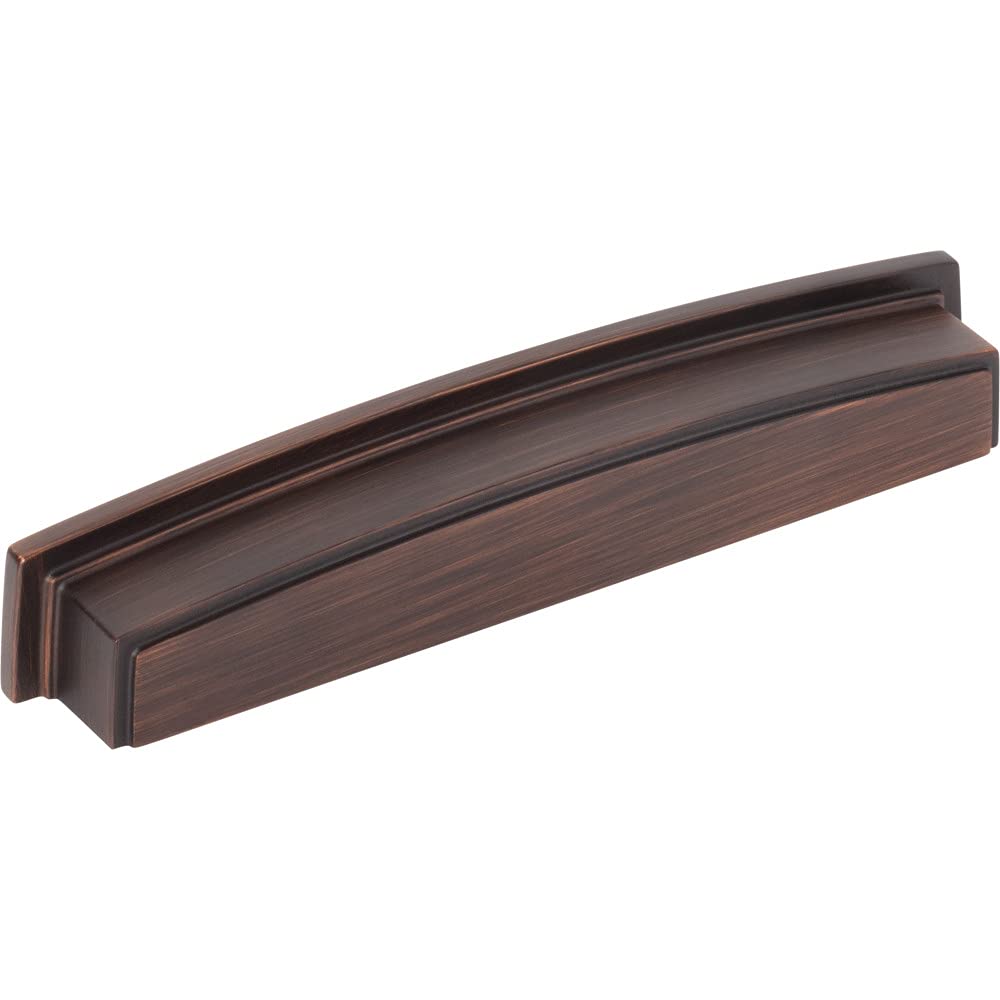 Jeffrey Alexander 141-160DBAC 160 mm Center Brushed Oil Rubbed Bronze Square-to-Center Square Renzo Cabinet Cup Pull