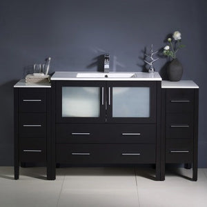 Fresca FCB62-123612GO-I Fresca Torino 60" Gray Oak Modern Bathroom Cabinets w/ Integrated Sink