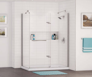 MAAX 105594-000-001-002 Rectangular Base 6036 3 in. Acrylic Corner Left or Right Shower Base with Right-Hand Drain in White