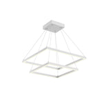 Kuzco CH88224-WH PIAZZA 2 LAYER 24' CHANDELIER WH TEXTURED DOWN ONLY 930 TRIAC 120 90W