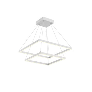 Kuzco CH88224-WH PIAZZA 2 LAYER 24' CHANDELIER WH TEXTURED DOWN ONLY 930 TRIAC 120 90W