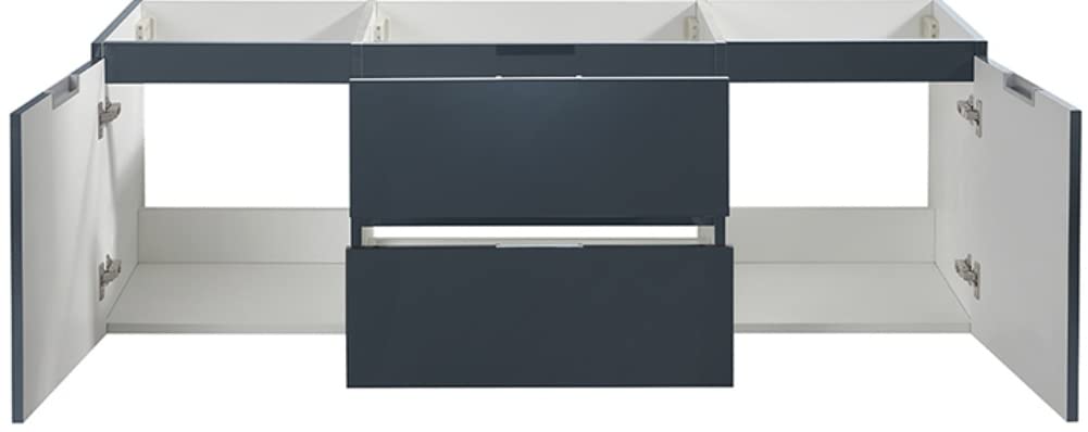 Fresca FCB8360GG Fresca Valencia 60" Dark Slate Gray Wall Hung Single Sink Modern Bathroom Cabinet